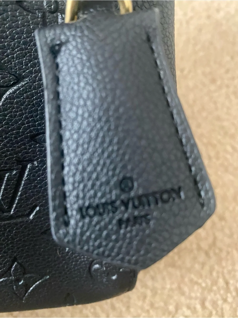 Luxury Embossed Monogram Tote Bag in Black
